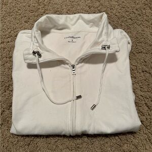 Croft & Barrow Zip-Up White Sweater